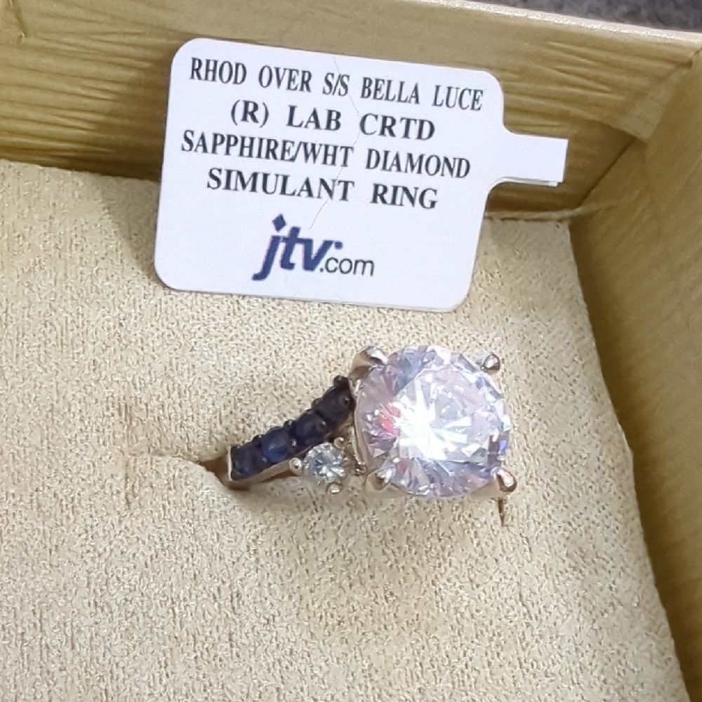 JTV Silver Blue Sapphire Ring